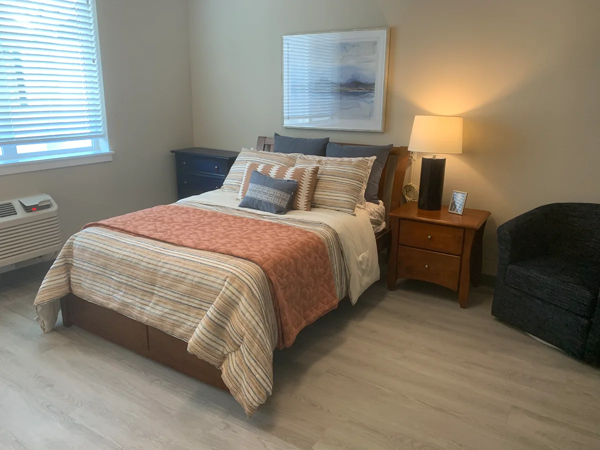 Homey bedroom with full-size bed